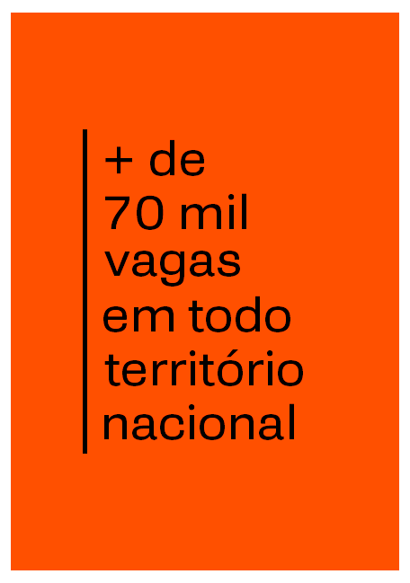 Mais de 70 mil vagas de programação em todo o território nacional.